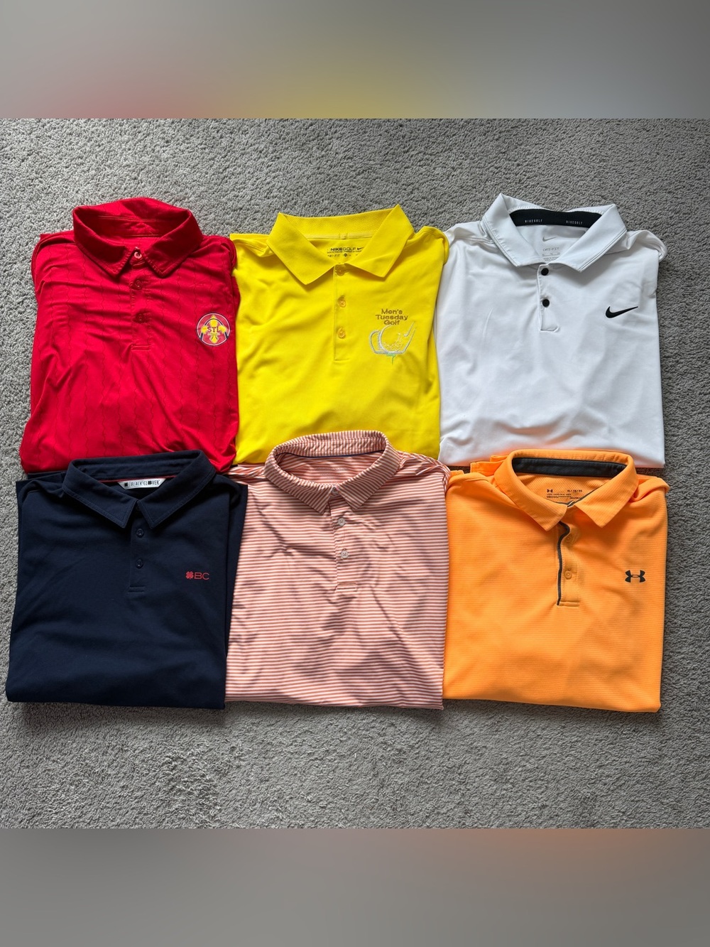 Men’s Golf Polo Shirt Bundle – XL (Nike, Under Armour, Black Clover)